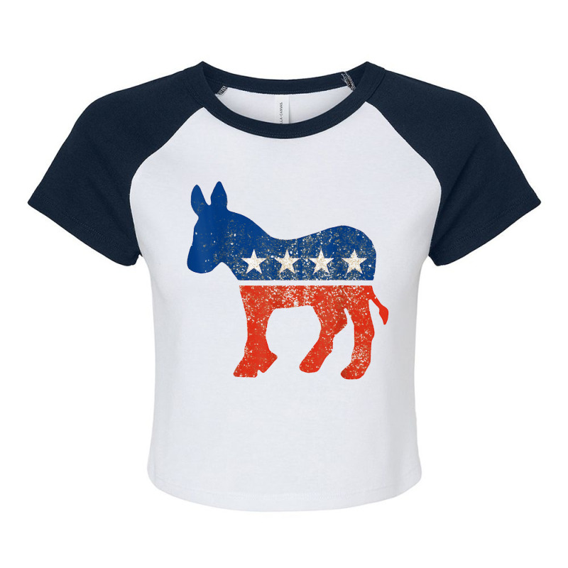 Democratic Donkey Democrat Raglan Crop Top by retrastar | Artistshot