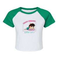 Sleepy Conan (detective Conan) Raglan Crop Top | Artistshot