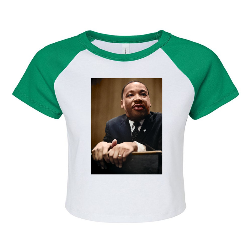 Martin Luther King Jr.   Colorized Raglan Crop Top by warkyshityq | Artistshot