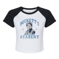 Beckett's Time Travel Academy Raglan Crop Top | Artistshot