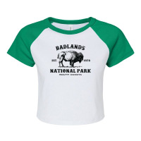 Badlands National Park South Dakota American Bison Raglan Crop Top | Artistshot