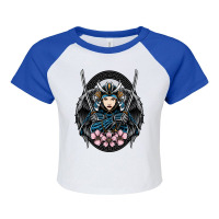 Samurai Girl Warrior Raglan Crop Top | Artistshot