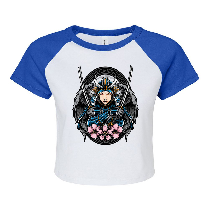 Samurai Girl Warrior Raglan Crop Top by rafikgafforp | Artistshot