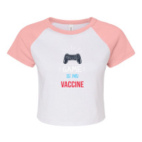 Game Is My Vaccine Raglan Crop Top | Artistshot