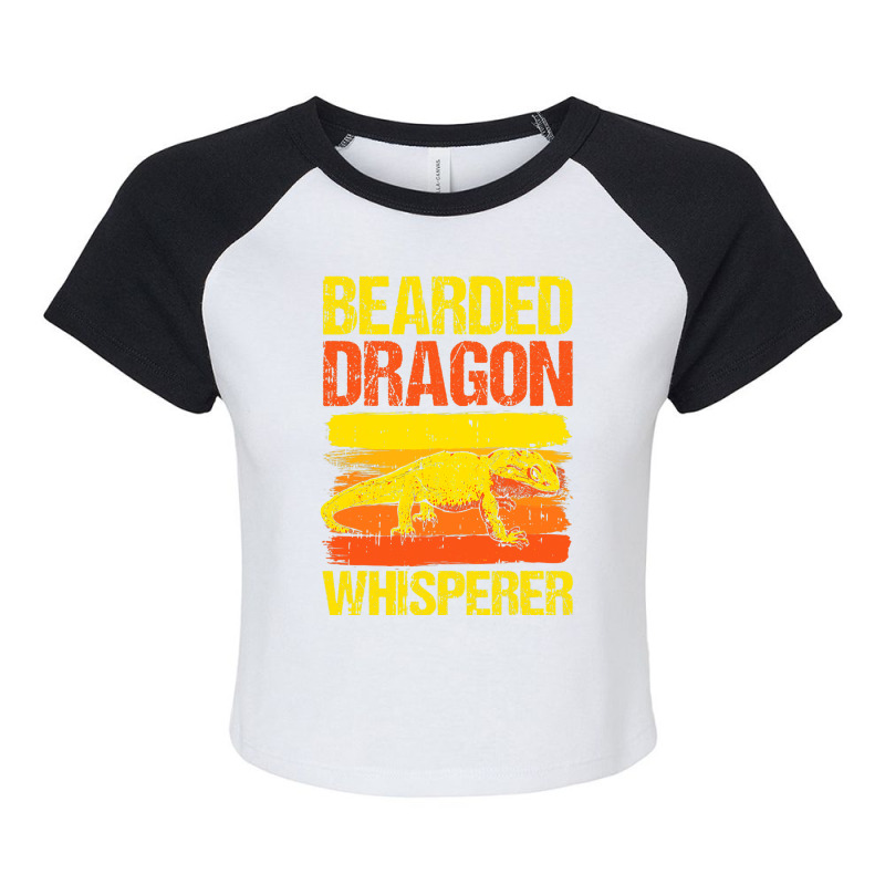 Retro Bearded Dragon Whisperer Reptile Lover Anima Raglan Crop Top by kerrmanthez | Artistshot