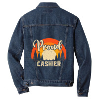 Funny Cashier Superhero Vintage Tee For Men Dad 6 Men Denim Jacket | Artistshot