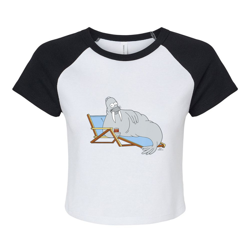 The Simpsons Treehouse Of Horror Homer The Walrus Raglan Crop Top by longdanouj | Artistshot