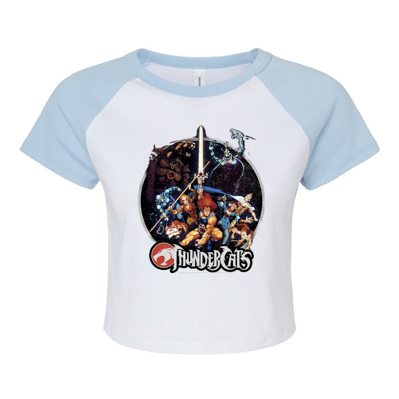 Thundercats Group Shot Vintage Circle Raglan Crop Top by home12 | Artistshot