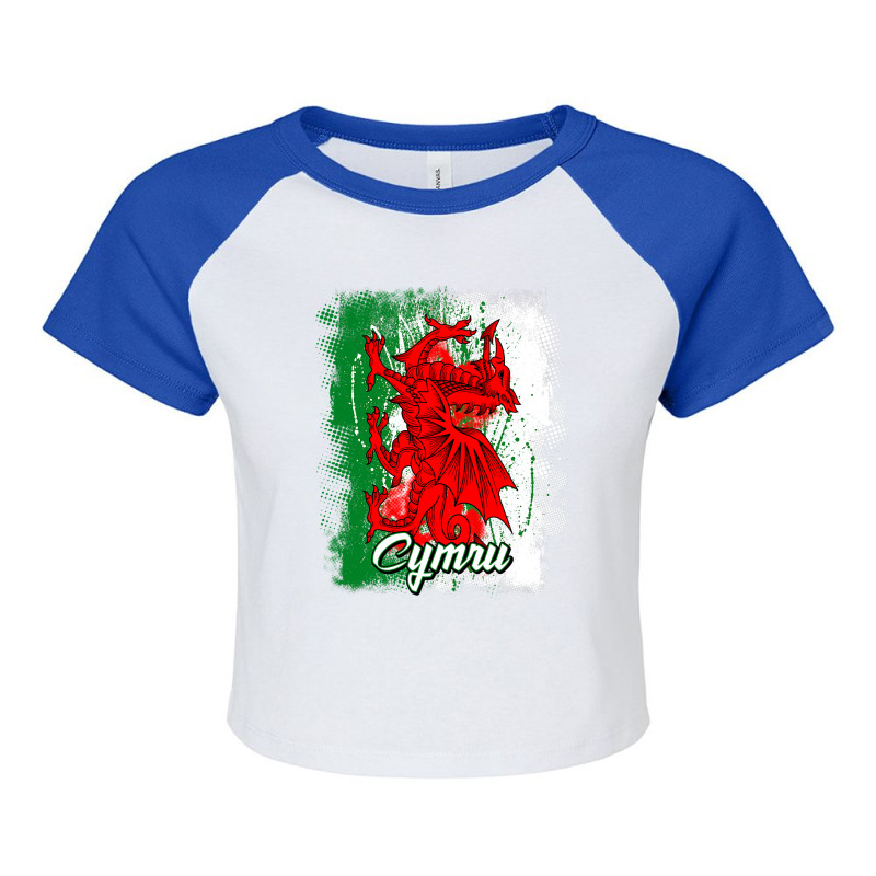 Wales Dragon National Symbol With The Welsh Flag C Raglan Crop Top by whoretacarpal | Artistshot