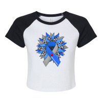 Diabetes Sunflower Type T1d T2d Diabetic Diabetes  Raglan Crop Top | Artistshot