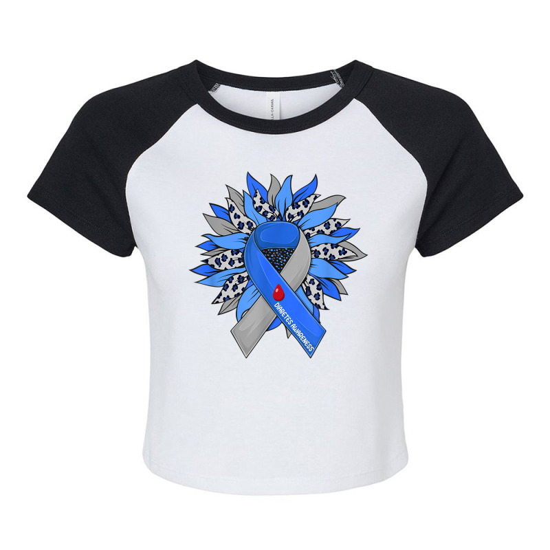 Diabetes Sunflower Type T1d T2d Diabetic Diabetes  Raglan Crop Top by SamAlexanderMcnutt | Artistshot