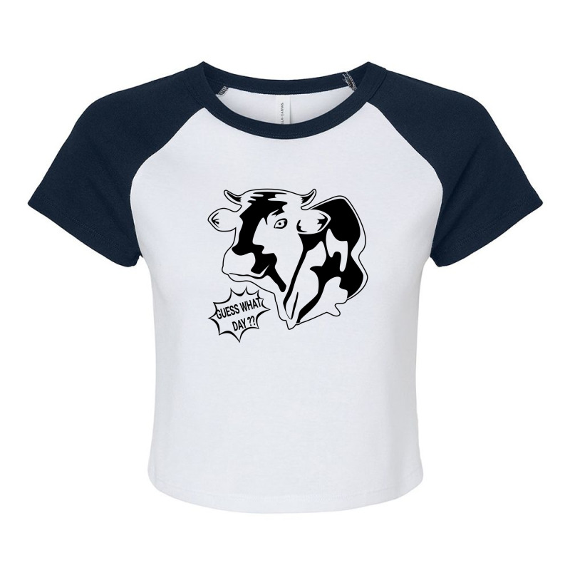 Funny Cow Guess What Day It Is New Raglan Crop Top | Artistshot