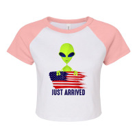 Alien Just Arrived   Alien Shirt Gift For Alien Lo Raglan Crop Top | Artistshot