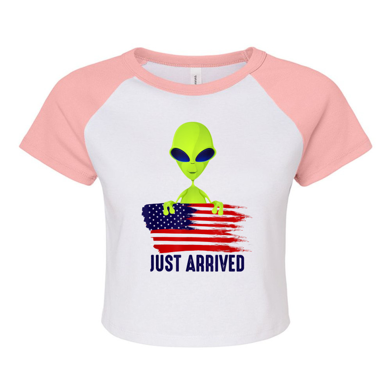 Alien Just Arrived   Alien Shirt Gift For Alien Lo Raglan Crop Top by genousuv | Artistshot