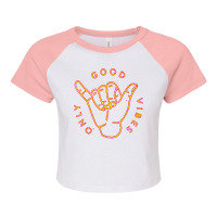 Good Vibes Only Novelty Tshirt Yoga Meditation Gif Raglan Crop Top | Artistshot