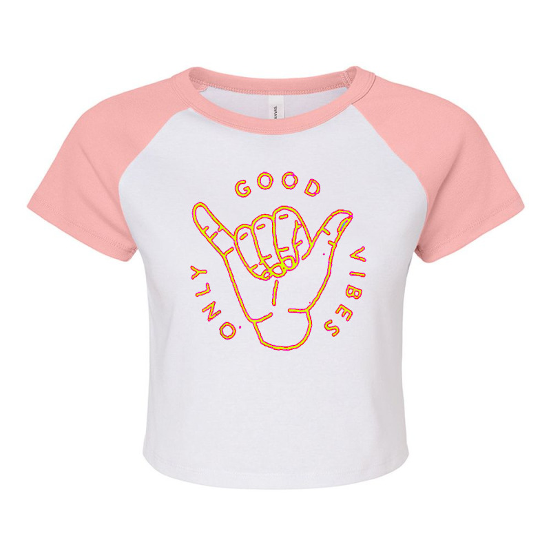 Good Vibes Only Novelty Tshirt Yoga Meditation Gif Raglan Crop Top by ryniuga | Artistshot