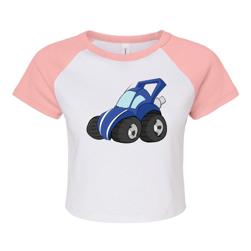 Offroad Blue Wagon Blue Raglan Crop Top by mfrekenascam | Artistshot