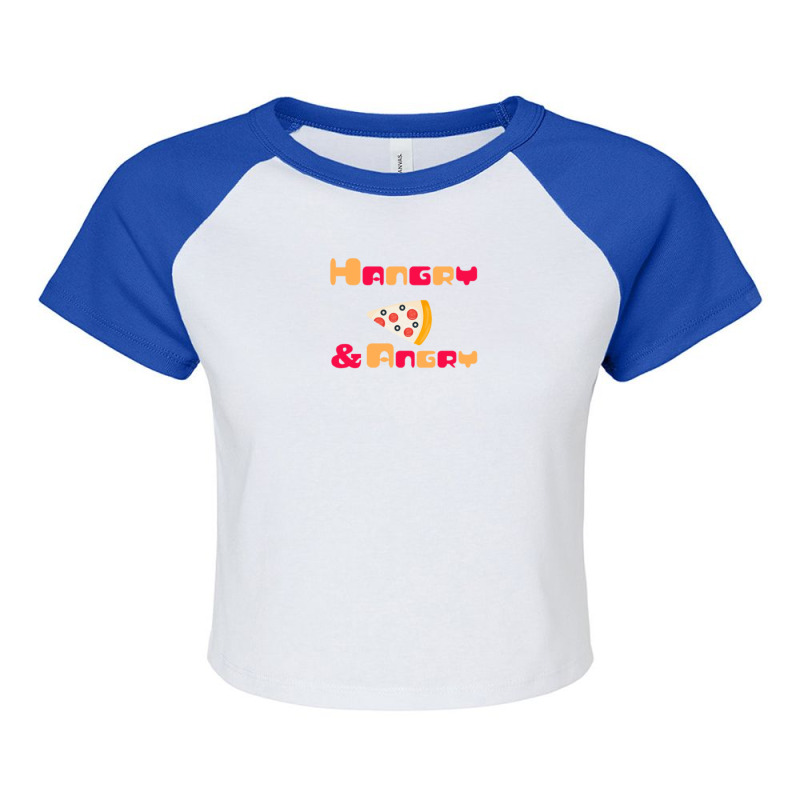 Hangry And Angry Pizza Funny S 1 Raglan Crop Top by LindsayMarieHope | Artistshot