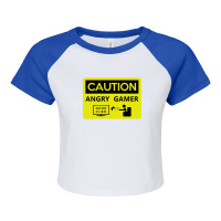 Game Over Caution Angry Gamer Raglan Crop Top | Artistshot