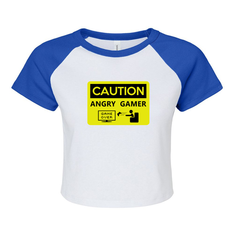 Game Over Caution Angry Gamer Raglan Crop Top by OraliaGilmore | Artistshot