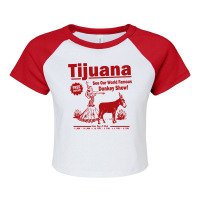 Funny Shirt   Tijuana Donkey Show Raglan Crop Top | Artistshot