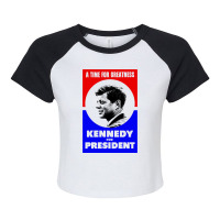 Jfk Kennedy For President Raglan Crop Top | Artistshot