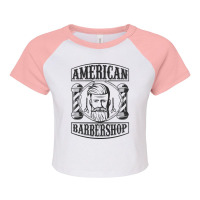 American Barbershop Raglan Crop Top | Artistshot