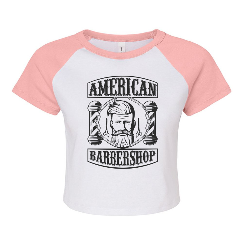 American Barbershop Raglan Crop Top | Artistshot