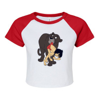 Bagheera And Mowgli Raglan Crop Top | Artistshot