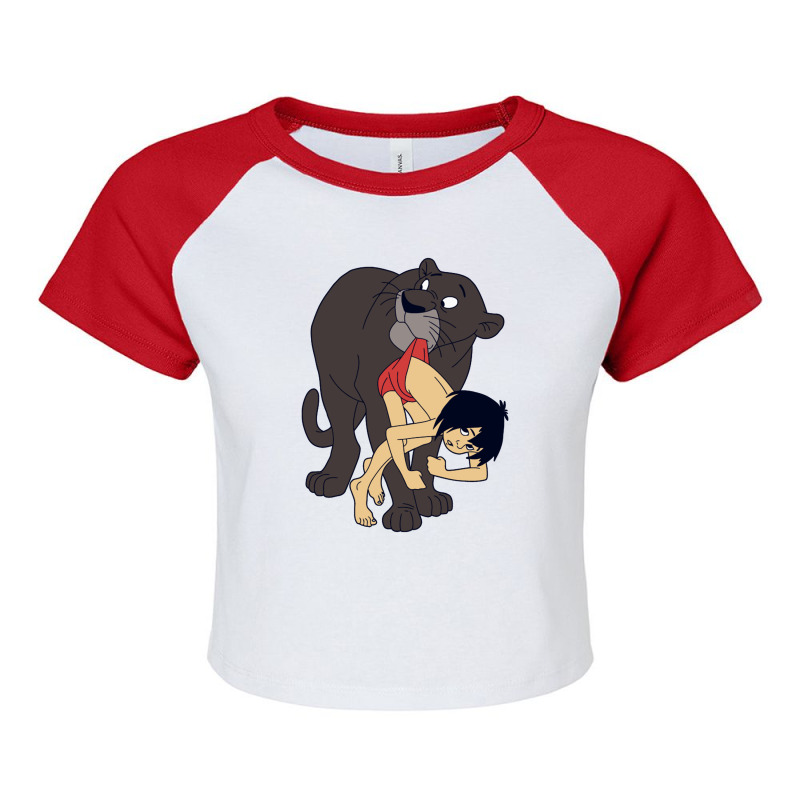 Bagheera And Mowgli Raglan Crop Top by whejo | Artistshot