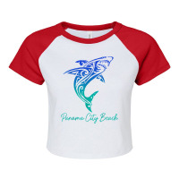 Panama City Beach Fl Shark Scuba Diving Surfer Flo Raglan Crop Top | Artistshot