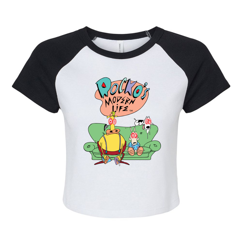 Rocko's Modern Life Hypnotized Character Long Slee Raglan Crop Top by imelde | Artistshot