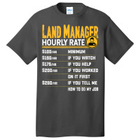 Land Manager Hourly Rate   Funny Property Manager T Shirt Basic T-shirt | Artistshot