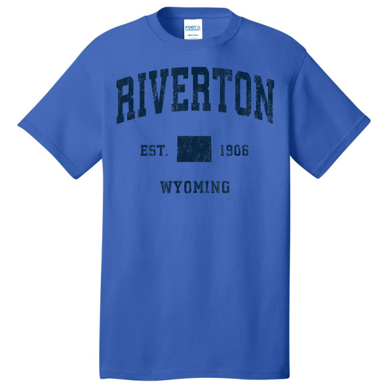 Riverton Wyoming Wy Vintage Athletic Navy Sports Design T Shirt Basic T-shirt | Artistshot