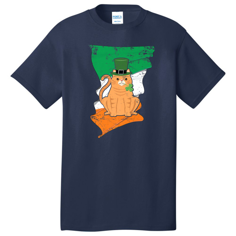 Distressed Irish Flag St Patricks Cat Tee Basic T-shirt | Artistshot