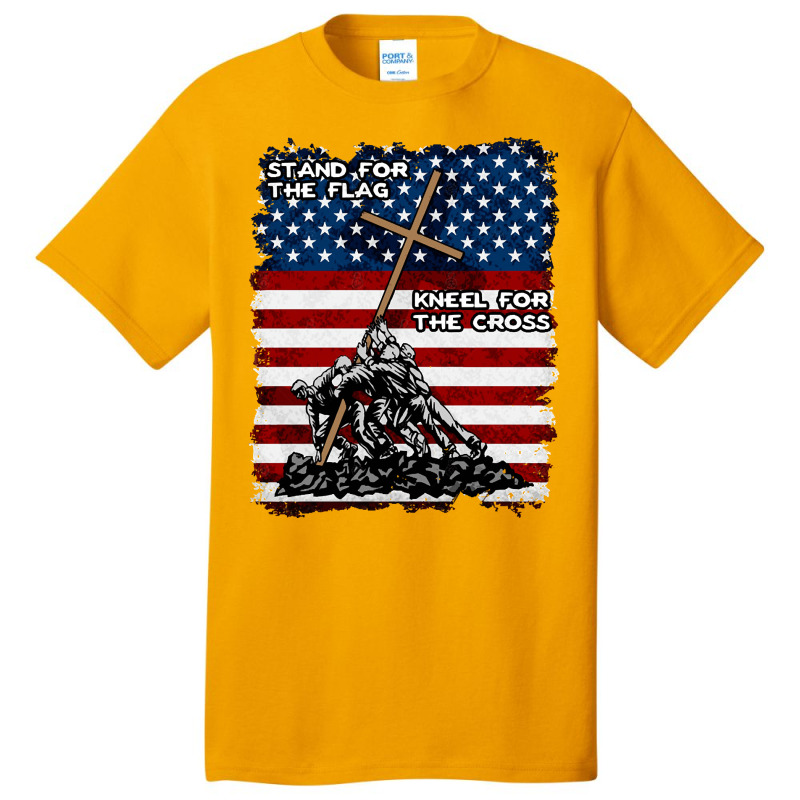 Stand For The Flag Kneel For The Cross, Stand For The Flag, Kneel For  Basic T-shirt | Artistshot