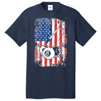 Billiards American Flag Cue Pool Balls Billiard Player Gift T Shirt Basic T-shirt | Artistshot