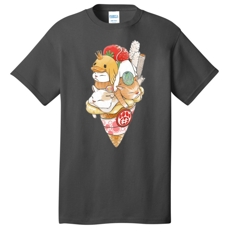 Icecream Cone Cat, Icecream Cone Cat Art, Icecream Cone Cat Vintage, I Basic T-shirt | Artistshot