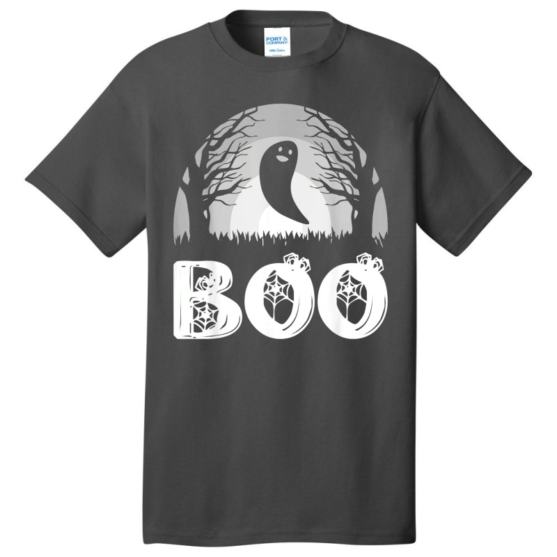 Boo With Spiders And Ghost Halloween Basic T-shirt by Newshirt | Artistshot