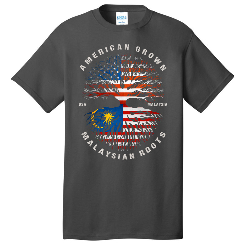 American Grown Malaysian Roots Malaysia Flag Basic T-shirt by moteestyle | Artistshot