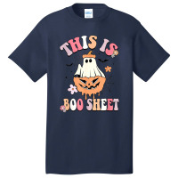 Groovy This Is Boo Sheet Floral Ghost Halloween Costume Basic T-shirt | Artistshot