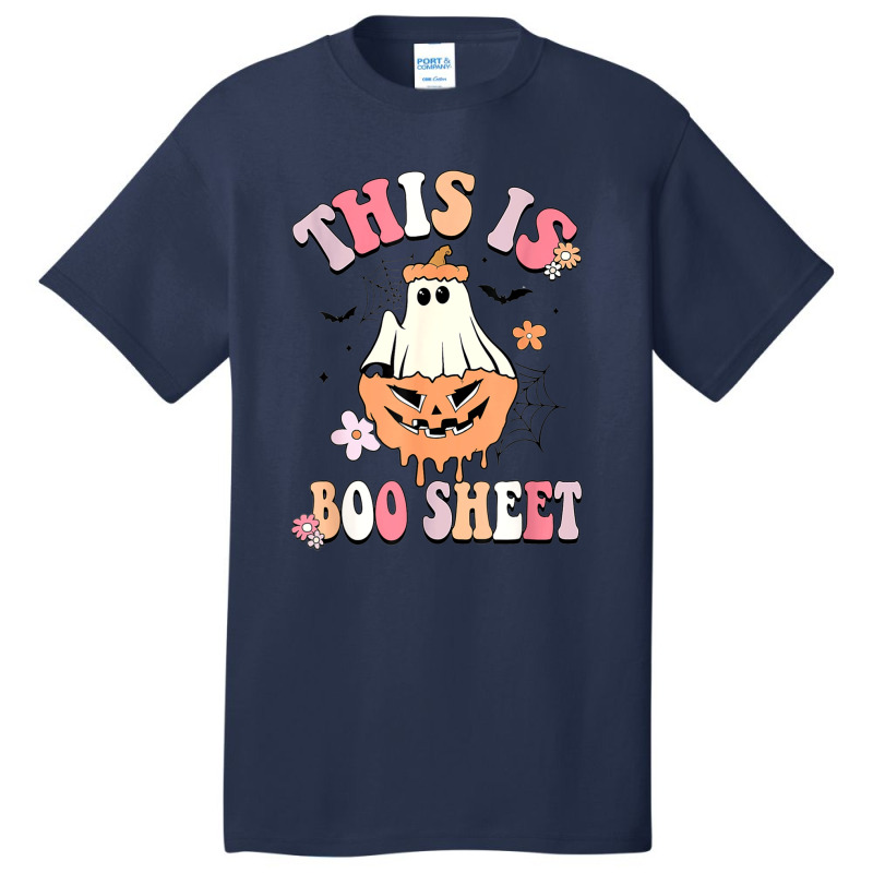 Groovy This Is Boo Sheet Floral Ghost Halloween Costume Basic T-shirt by Newart | Artistshot