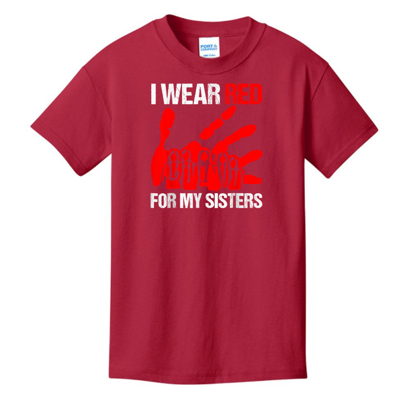 I Wear Red For My,sister Native American Stop Mmiw Red Hand Basic Youth T-shirt by AuturoMedero90 | Artistshot