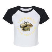 I Am A Writer I Dream While Awake Author Book Read Raglan Crop Top | Artistshot