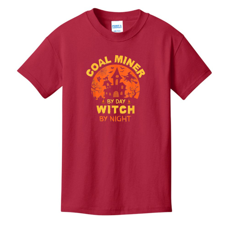 Coal Miner By Day Witch By Night Funny Halloween Basic Youth T-shirt by Newest | Artistshot