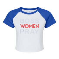 Boss Women Pray Bling Rhinestone Funny Christian F Raglan Crop Top | Artistshot