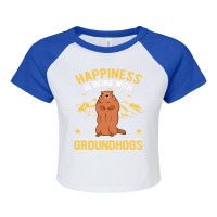 Happiness Is Being With Groundhogs Marmot 69 Raglan Crop Top | Artistshot