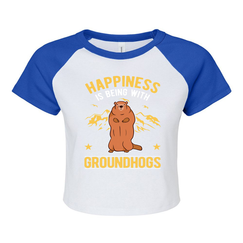 Happiness Is Being With Groundhogs Marmot 69 Raglan Crop Top by XAVIERESPREE | Artistshot