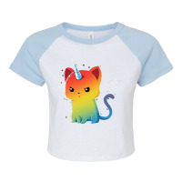 The Magical Kittencorn Raglan Crop Top | Artistshot