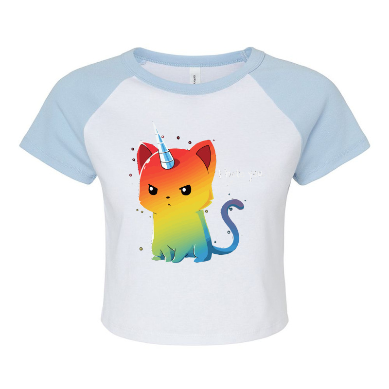 The Magical Kittencorn Raglan Crop Top by Ronz | Artistshot